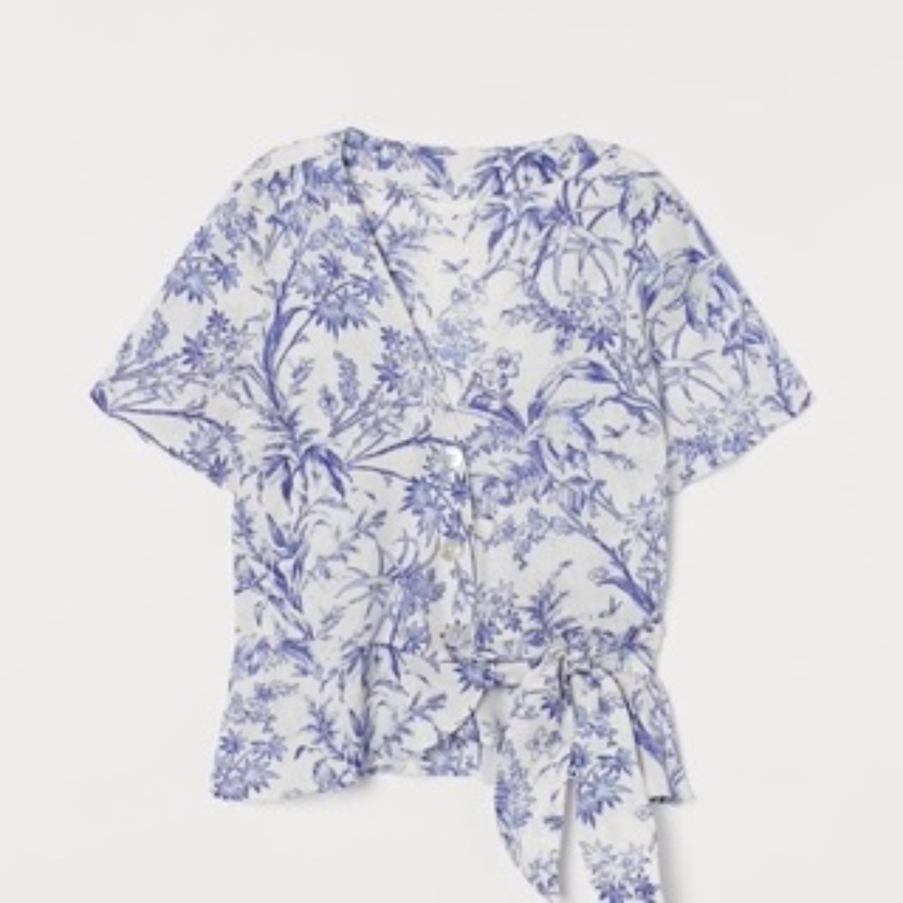 H&M Linen Wrap Top